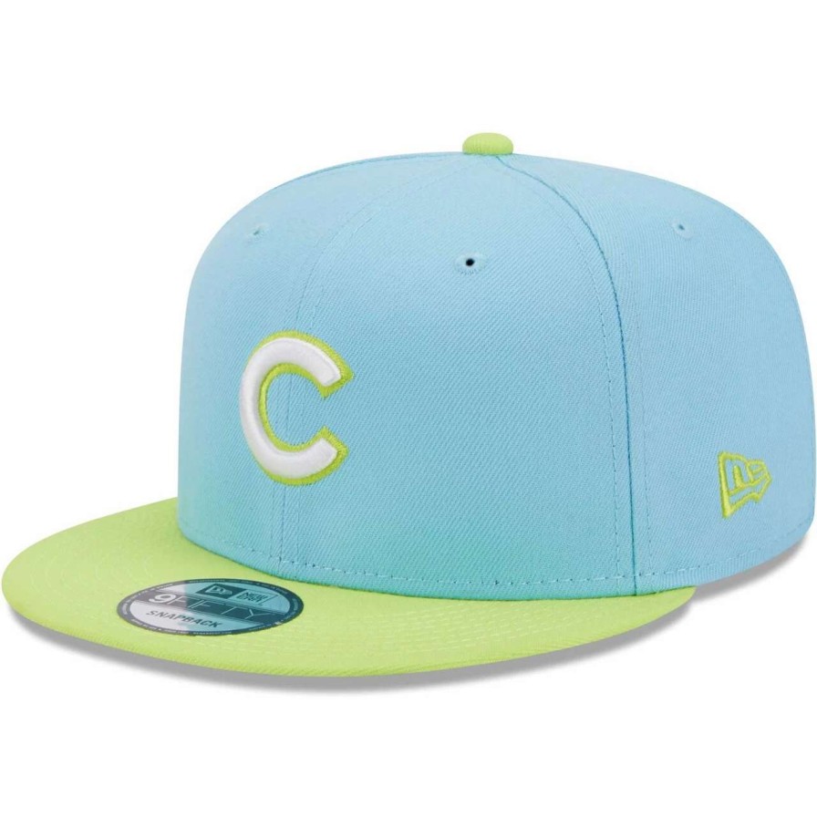 Team * | Men'S Chicago Cubs New Era Light Blue/Neon Green Spring Basic Two-Tone 9Fifty Snapback Hat