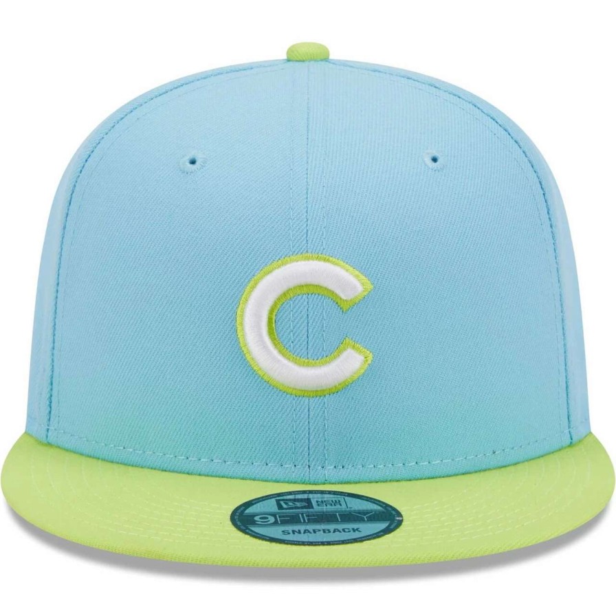 Team * | Men'S Chicago Cubs New Era Light Blue/Neon Green Spring Basic Two-Tone 9Fifty Snapback Hat