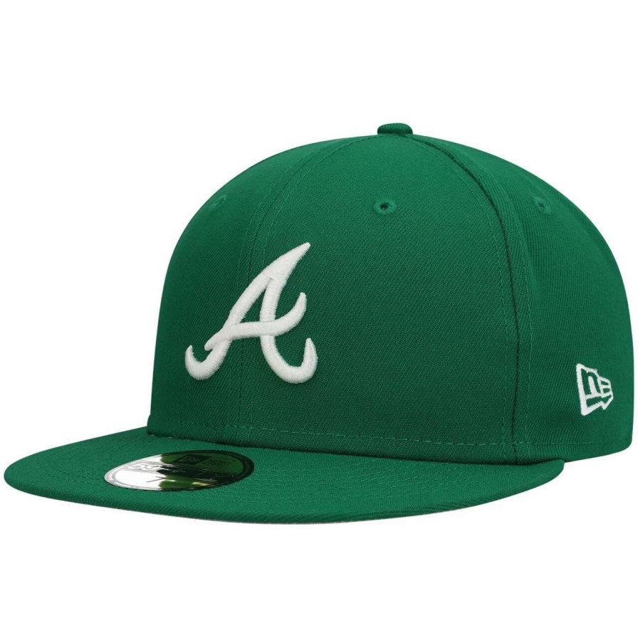 Team * | Men'S Atlanta Braves New Era Kelly Green White Logo 59Fifty Fitted Hat