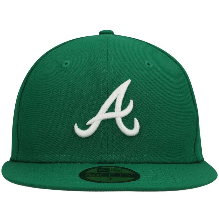 Team * | Men'S Atlanta Braves New Era Kelly Green White Logo 59Fifty Fitted Hat