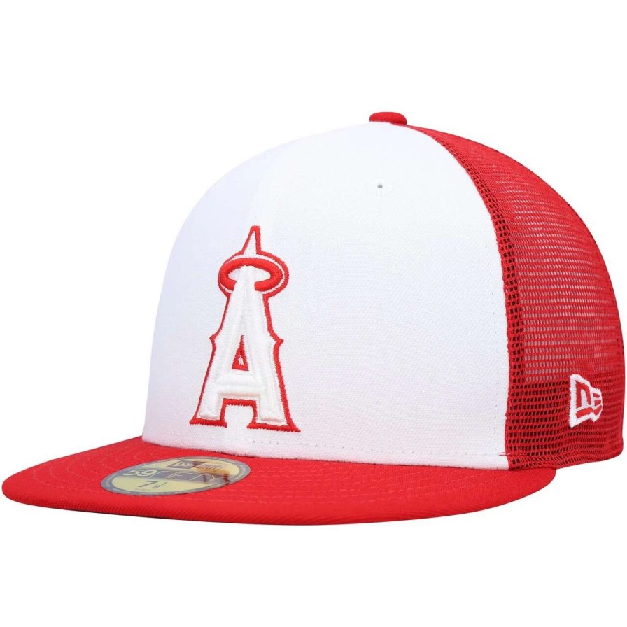 Team * | Men'S Los Angeles Angels New Era White/Red 2023 On-Field Batting Practice 59Fifty Fitted Hat