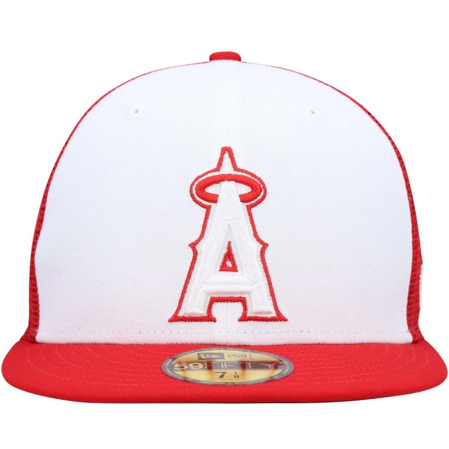 Team * | Men'S Los Angeles Angels New Era White/Red 2023 On-Field Batting Practice 59Fifty Fitted Hat