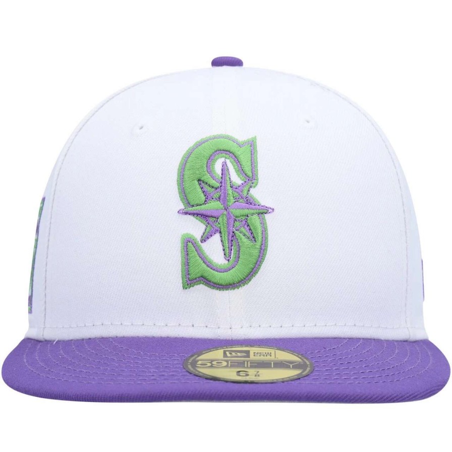 Team * | Men'S Seattle Mariners New Era White 40Th Anniversary Side Patch 59Fifty Fitted Hat