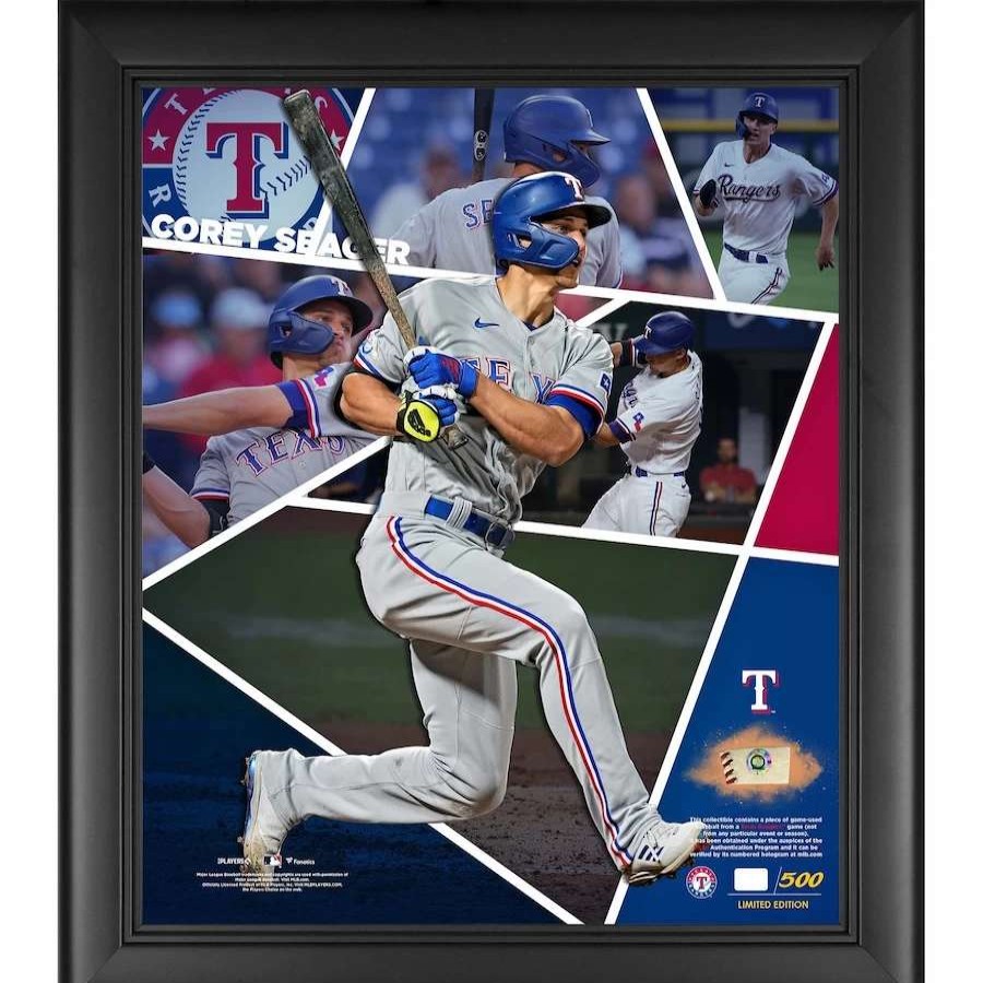 Collectibles & Memorabilia * | Texas Rangers Corey Seager Fanatics Authentic Framed 15 X 17 Impact Player Collage With A Piece Of Game-Used Baseball Limited Edition Of 500