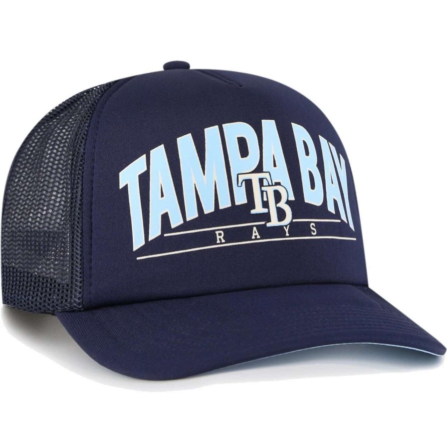 Team * | Men'S Tampa Bay Rays '47 Navy Backhaul Foam Trucker Snapback Hat