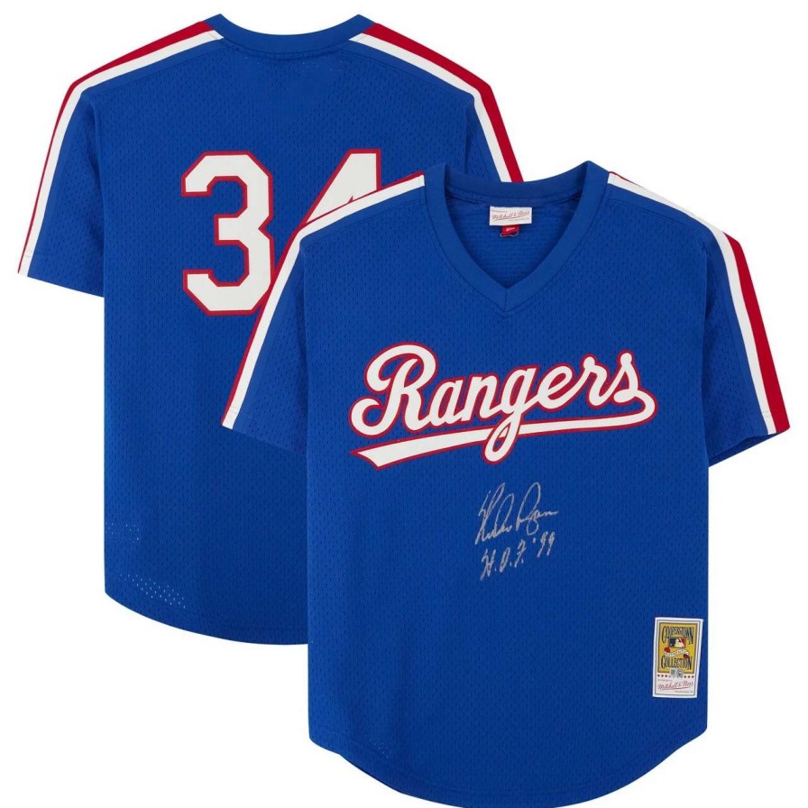 Collectibles & Memorabilia * | Autographed Texas Rangers Nolan Ryan Fanatics Authentic Royal Mitchell & Ness Cooperstown Collection Replica Jersey With "H.O.F. '99" Inscription