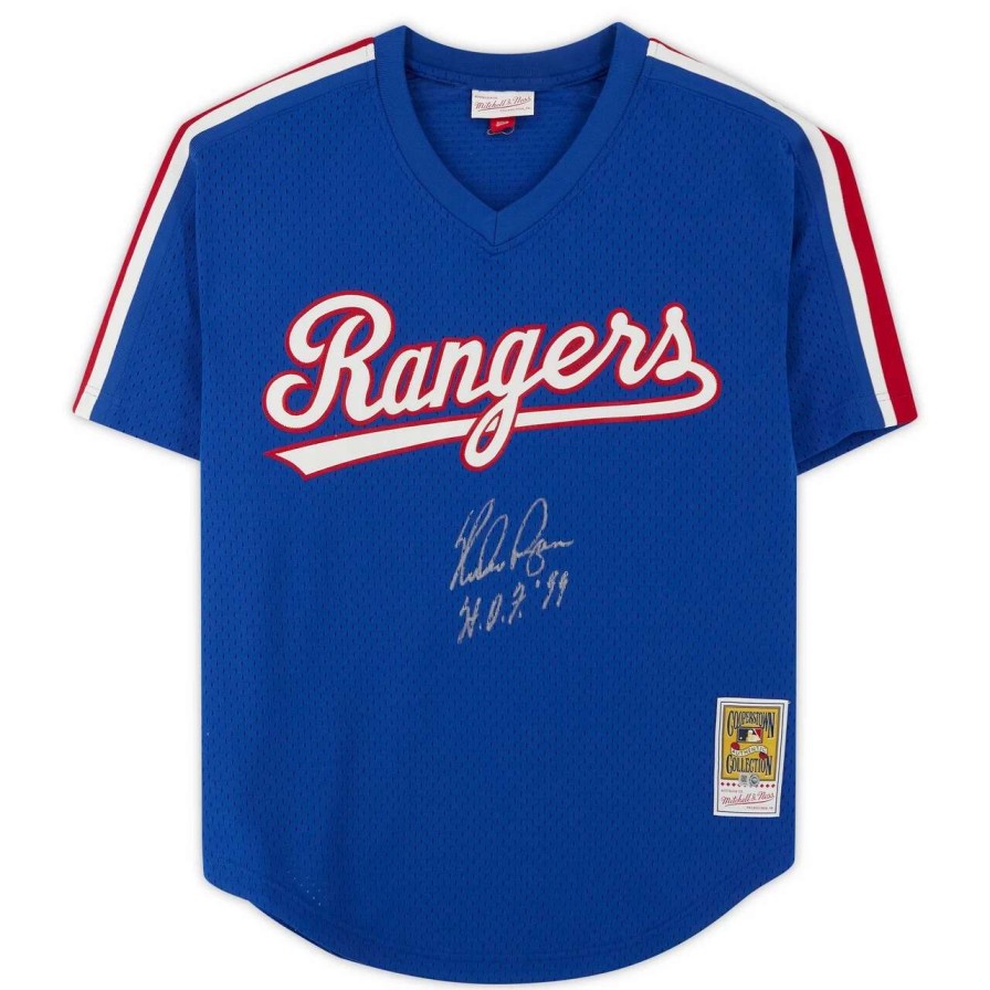 Collectibles & Memorabilia * | Autographed Texas Rangers Nolan Ryan Fanatics Authentic Royal Mitchell & Ness Cooperstown Collection Replica Jersey With "H.O.F. '99" Inscription