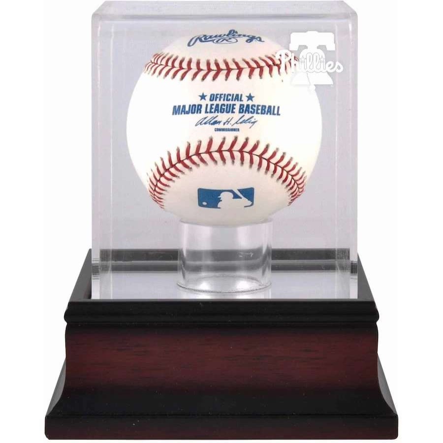 Collectibles & Memorabilia * | Philadelphia Phillies Fanatics Authentic Mahogany Baseball 2019 Logo Display Case