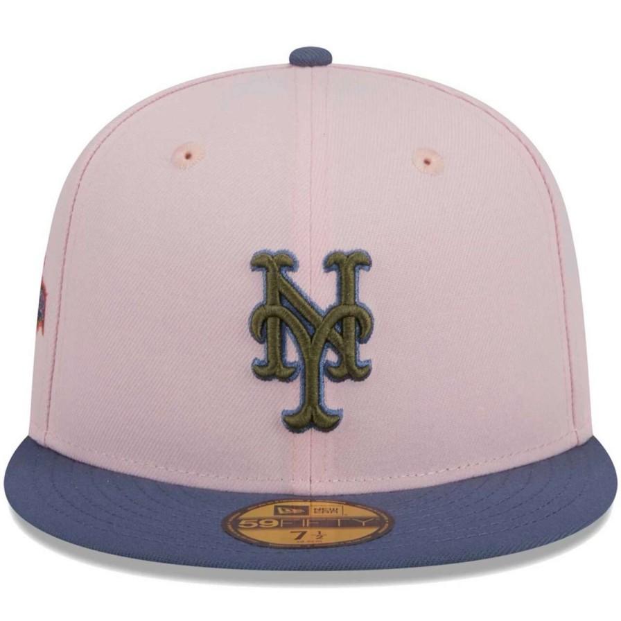 Team * | Men'S New York Mets New Era Pink/Blue Olive Undervisor 59Fifty Fitted Hat