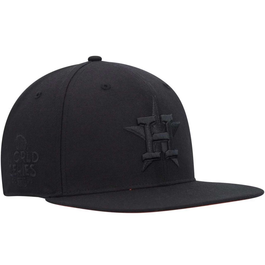 Team * | Men'S Houston Astros '47 Black On Black Sure Shot Captain Snapback Hat