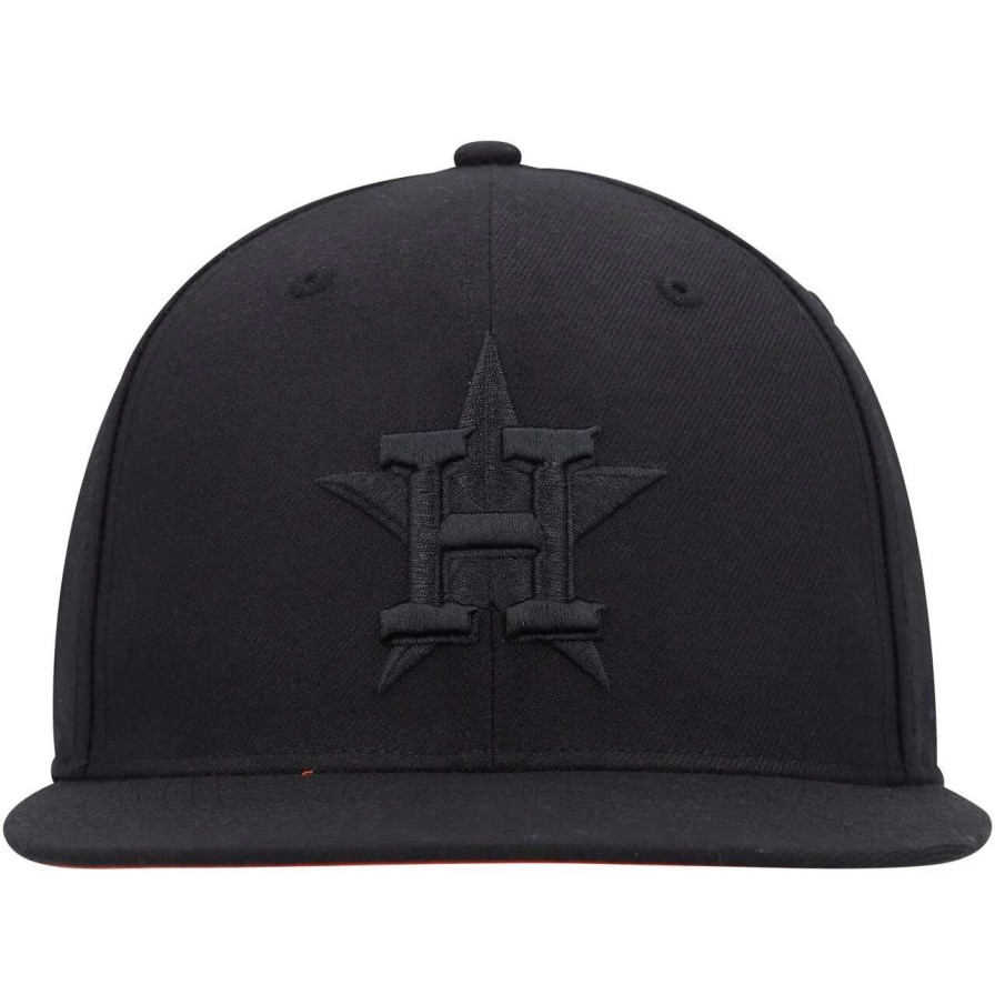 Team * | Men'S Houston Astros '47 Black On Black Sure Shot Captain Snapback Hat