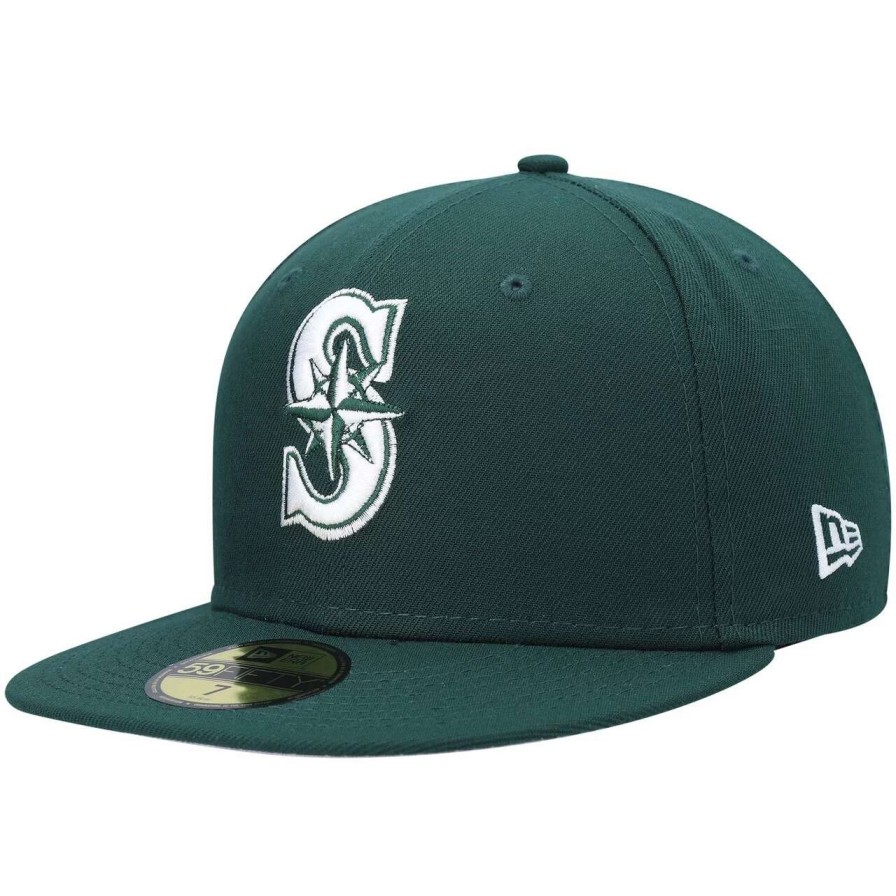 Team * | Men'S Seattle Mariners New Era Green White Logo 59Fifty Fitted Hat