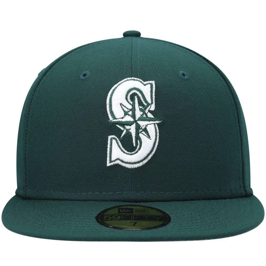 Team * | Men'S Seattle Mariners New Era Green White Logo 59Fifty Fitted Hat