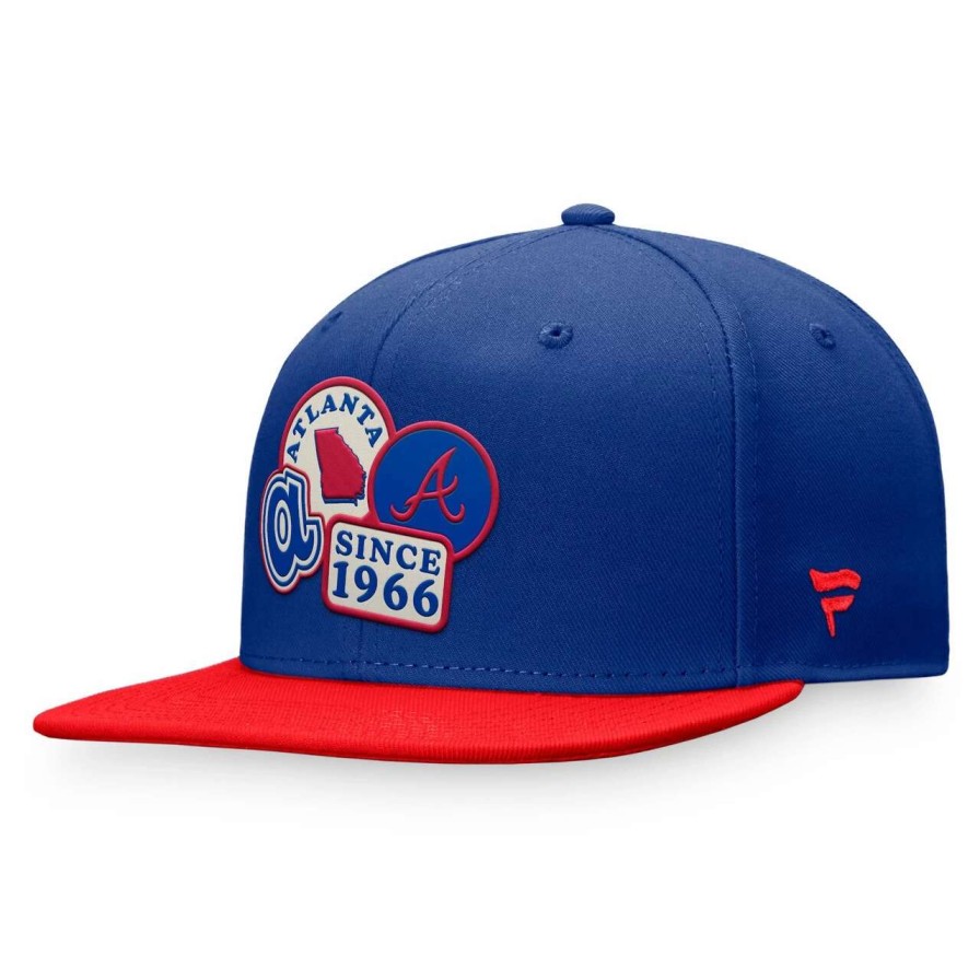 Team * | Men'S Atlanta Braves Fanatics Branded Royal/Red Heritage Patch Fitted Hat