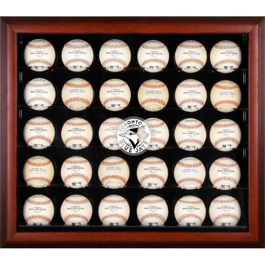 Collectibles & Memorabilia * | Toronto Blue Jays Fanatics Authentic Logo Mahogany Framed 30-Ball Display Case