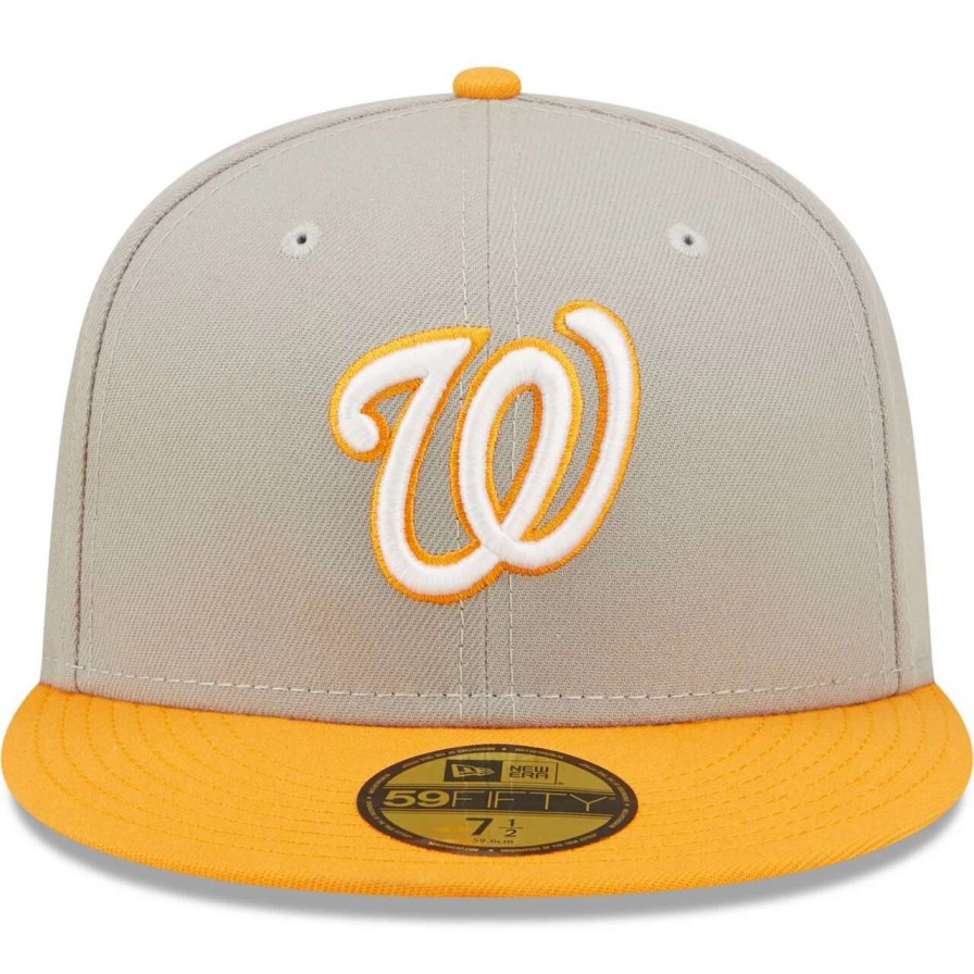 Team * | Men'S Washington Nationals New Era Gray/Orange 2019 World Series Cooperstown Collection Undervisor 59Fifty Fitted Hat