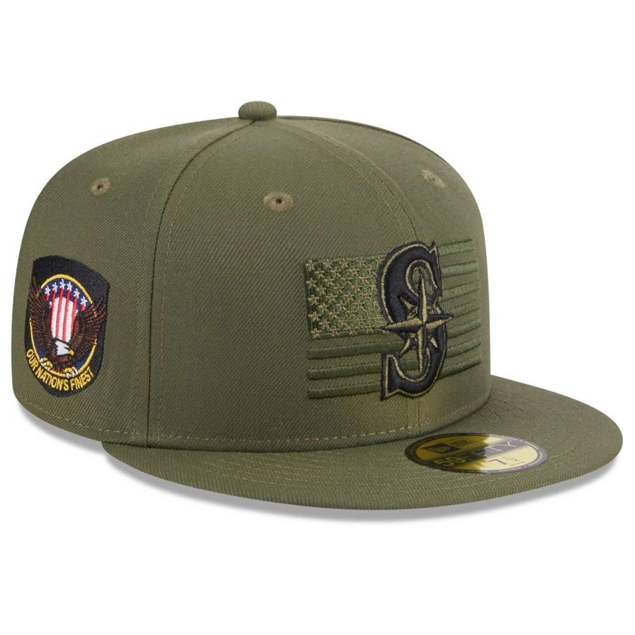 Team * | Men'S Seattle Mariners New Era Green 2023 Armed Forces Day On-Field 59Fifty Fitted Hat