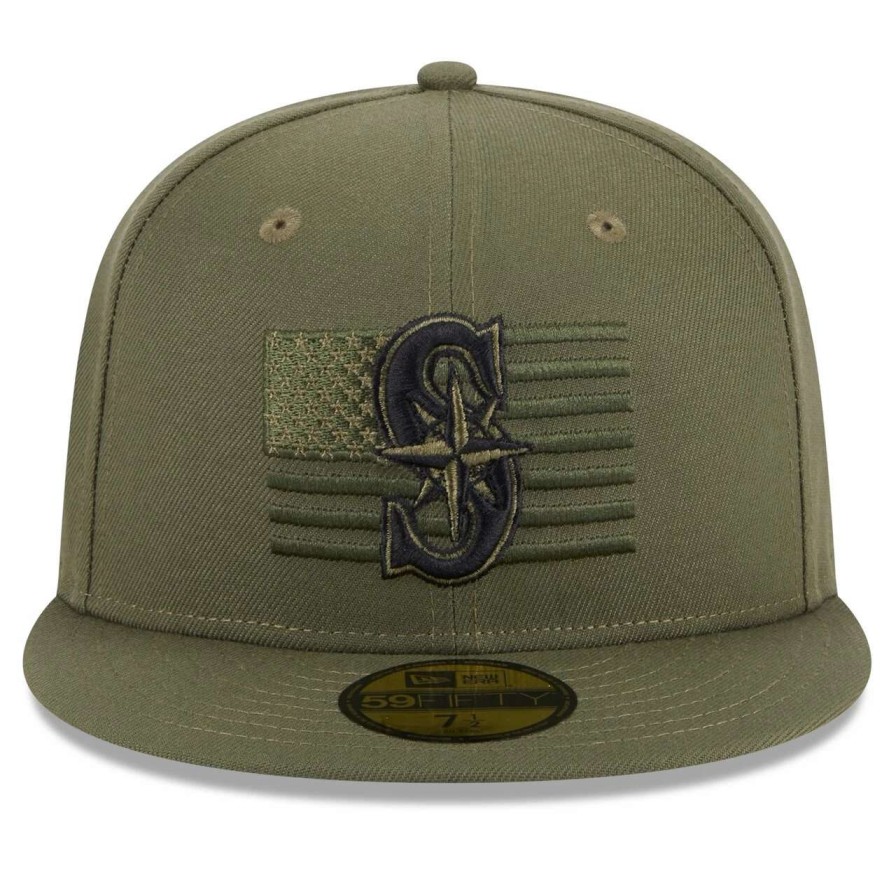 Team * | Men'S Seattle Mariners New Era Green 2023 Armed Forces Day On-Field 59Fifty Fitted Hat