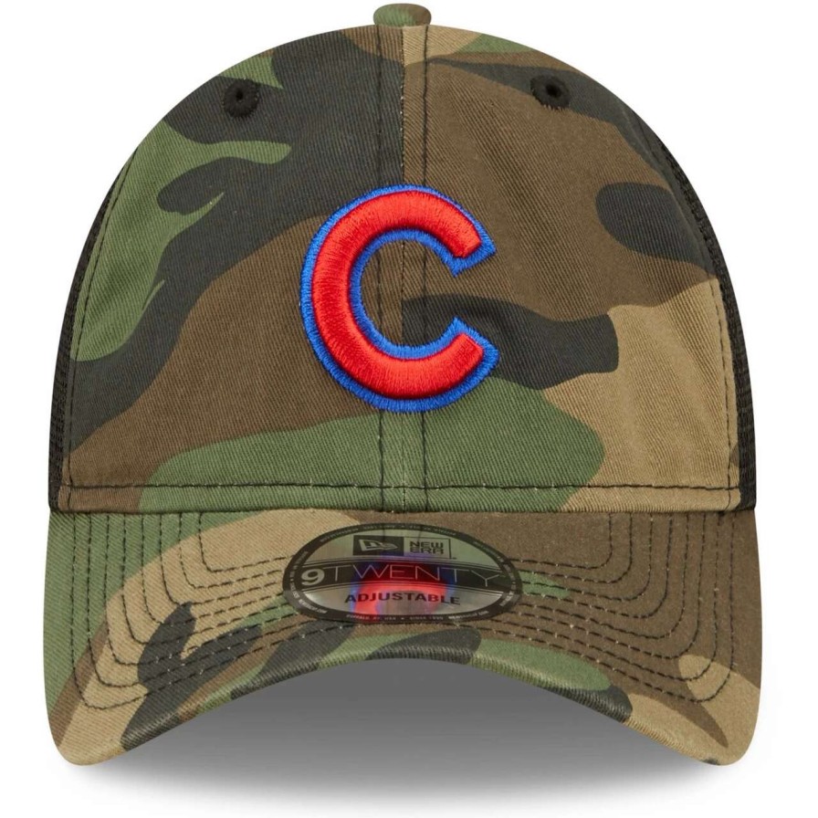 Team * | Men'S Chicago Cubs New Era Camo Trucker 9Twenty Snapback Hat