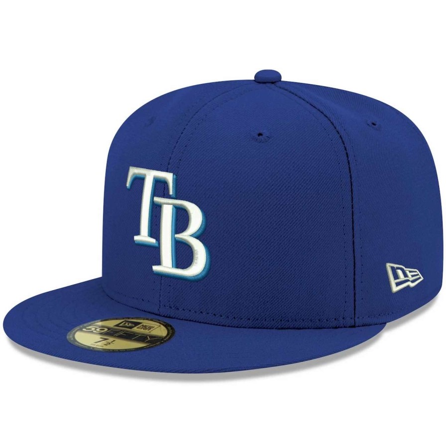 Team * | Men'S Tampa Bay Rays New Era Royal White Logo 59Fifty Fitted Hat