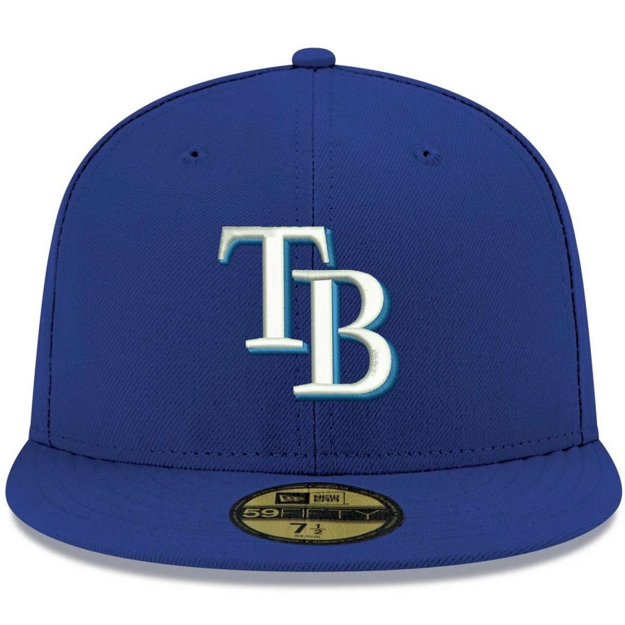 Team * | Men'S Tampa Bay Rays New Era Royal White Logo 59Fifty Fitted Hat