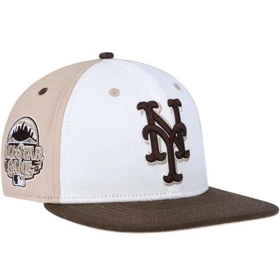 Team * | Men'S New York Mets Pro Standard White/Brown Chocolate Ice Cream Drip Snapback Hat