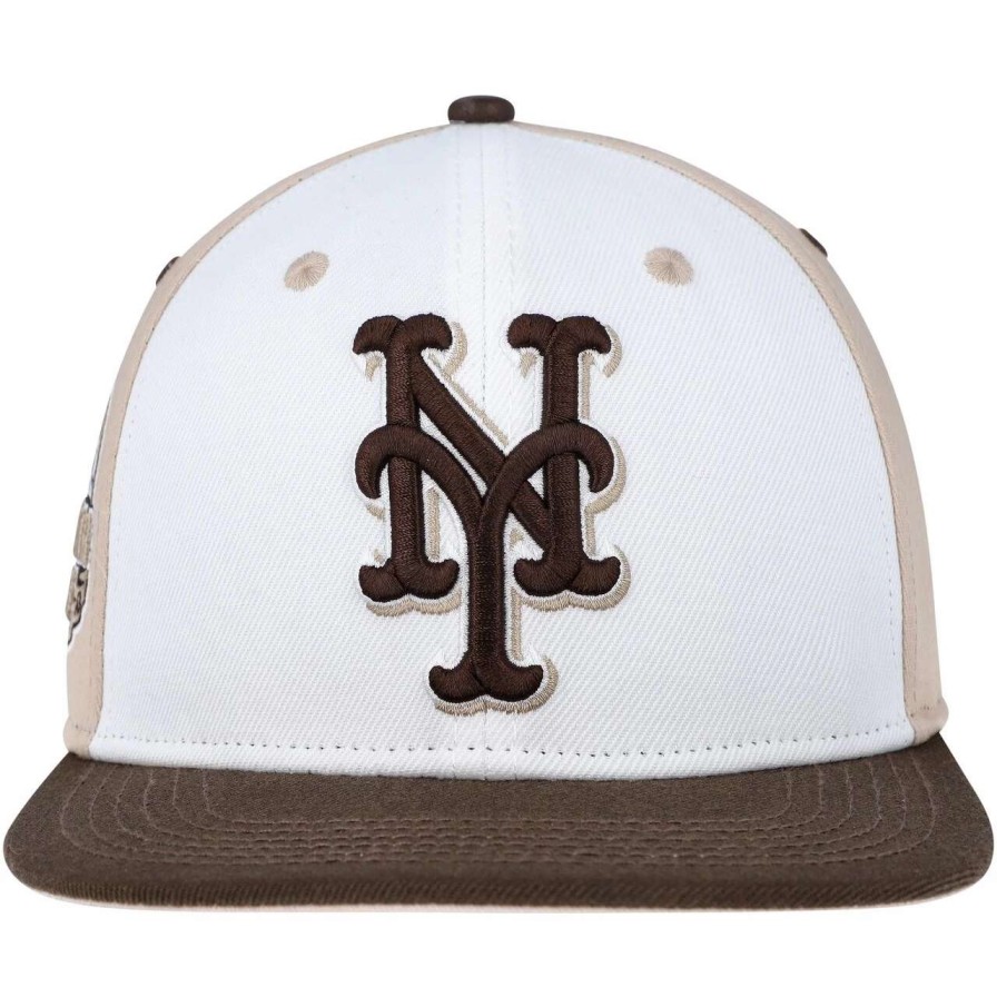 Team * | Men'S New York Mets Pro Standard White/Brown Chocolate Ice Cream Drip Snapback Hat