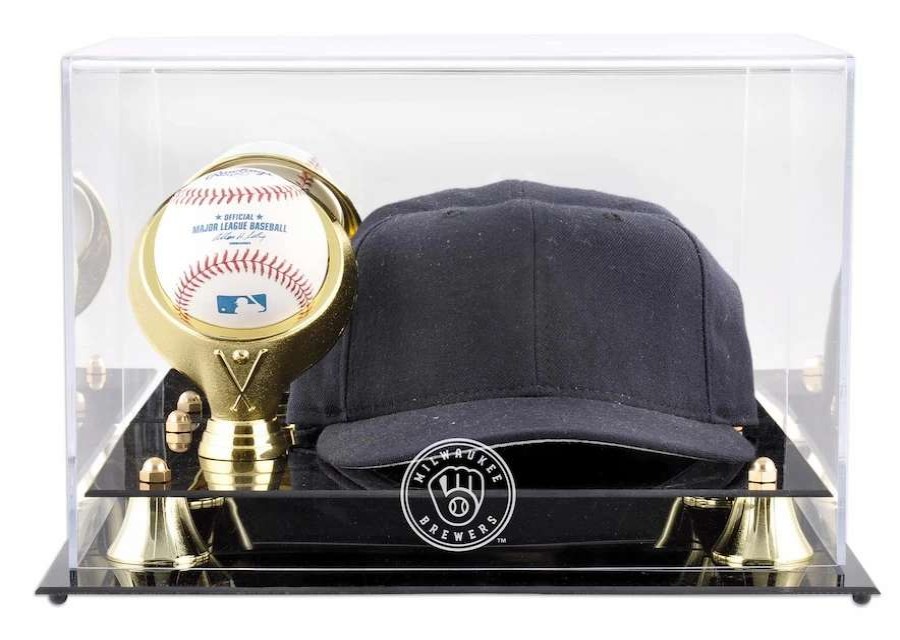 Collectibles & Memorabilia * | Milwaukee Brewers Fanatics Authentic Acrylic Cap And Baseball 2020-Present Logo Display Case