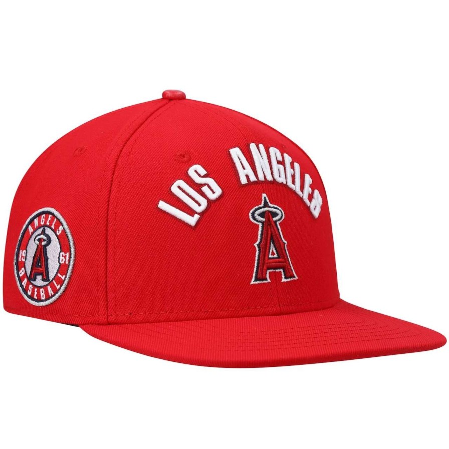 Team * | Men'S Los Angeles Angels Pro Standard Red Stacked Logo Snapback Hat