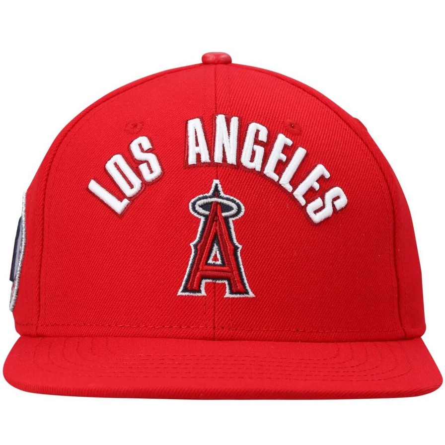 Team * | Men'S Los Angeles Angels Pro Standard Red Stacked Logo Snapback Hat