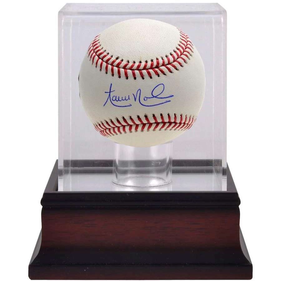 Collectibles & Memorabilia * | Autographed Philadelphia Phillies Aaron Nola Fanatics Authentic Baseball & Mahogany Baseball Display Case