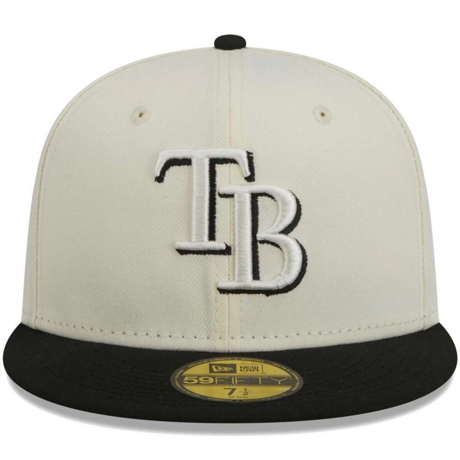 Team * | Men'S Tampa Bay Rays New Era Stone/Black Chrome 59Fifty Fitted Hat