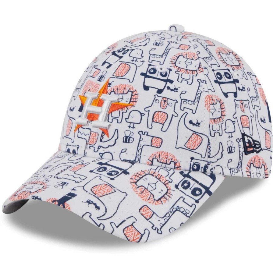 Team * | Toddler Houston Astros New Era White Pattern 9Forty Flex Hat