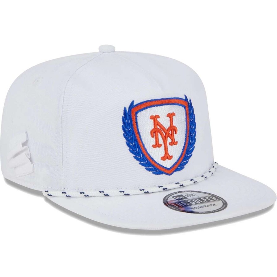 Team * | Men'S New York Mets New Era White Golfer Tee 9Fifty Snapback Hat