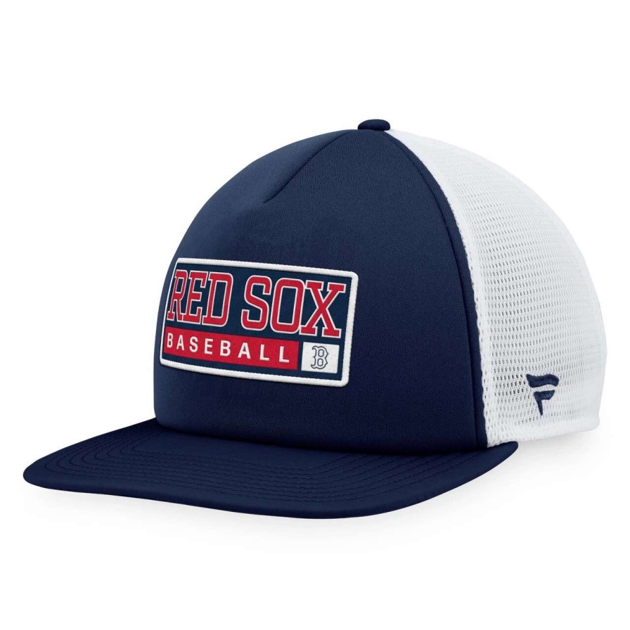 Team * | Men'S Boston Red Sox Majestic Navy/White Foam Trucker Snapback Hat