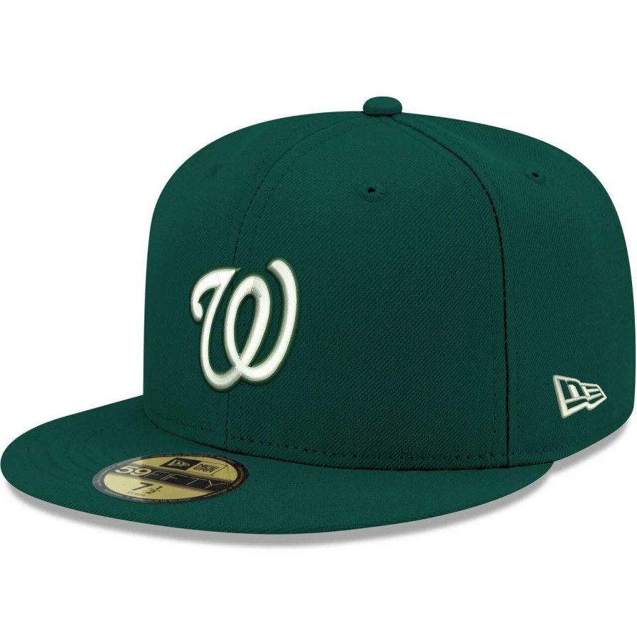 Team * | Men'S Washington Nationals New Era Green White Logo 59Fifty Fitted Hat