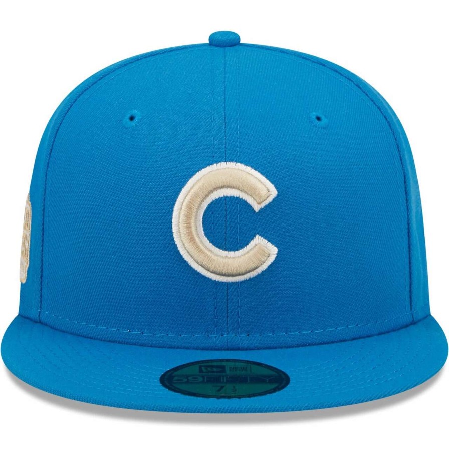 Team * | Men'S Chicago Cubs New Era Blue Stone 2016 World Series Undervisor 59Fifty Fitted Hat