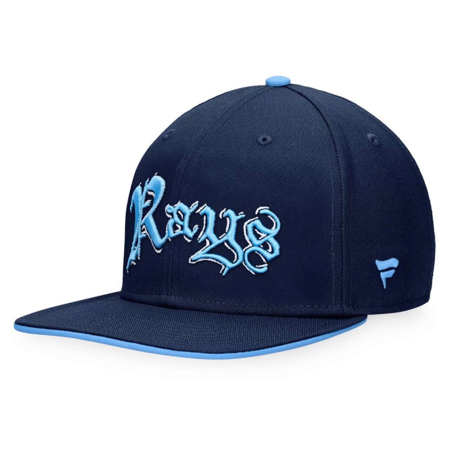 Team * | Men'S Tampa Bay Rays Fanatics Branded Navy Iconic Old English Snapback Hat