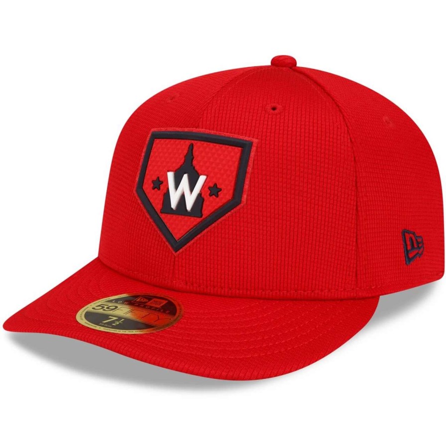 Team * | Men'S Washington Nationals New Era Red 2022 Clubhouse Alternate Logo Low Profile 59Fifty Fitted Hat