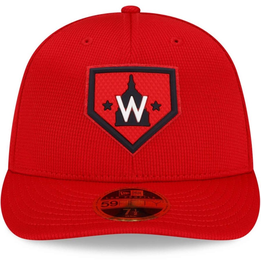 Team * | Men'S Washington Nationals New Era Red 2022 Clubhouse Alternate Logo Low Profile 59Fifty Fitted Hat