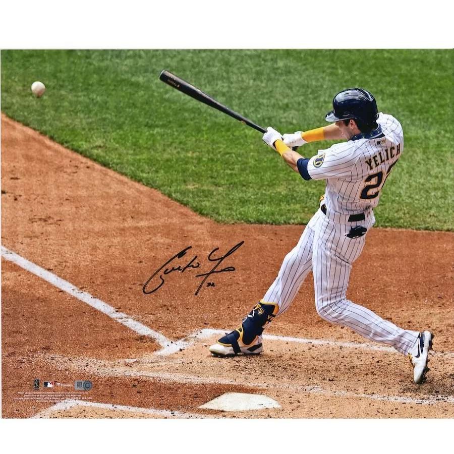 Collectibles & Memorabilia * | Autographed Milwaukee Brewers Christian Yelich Fanatics Authentic 16 X 20 Hitting Photograph