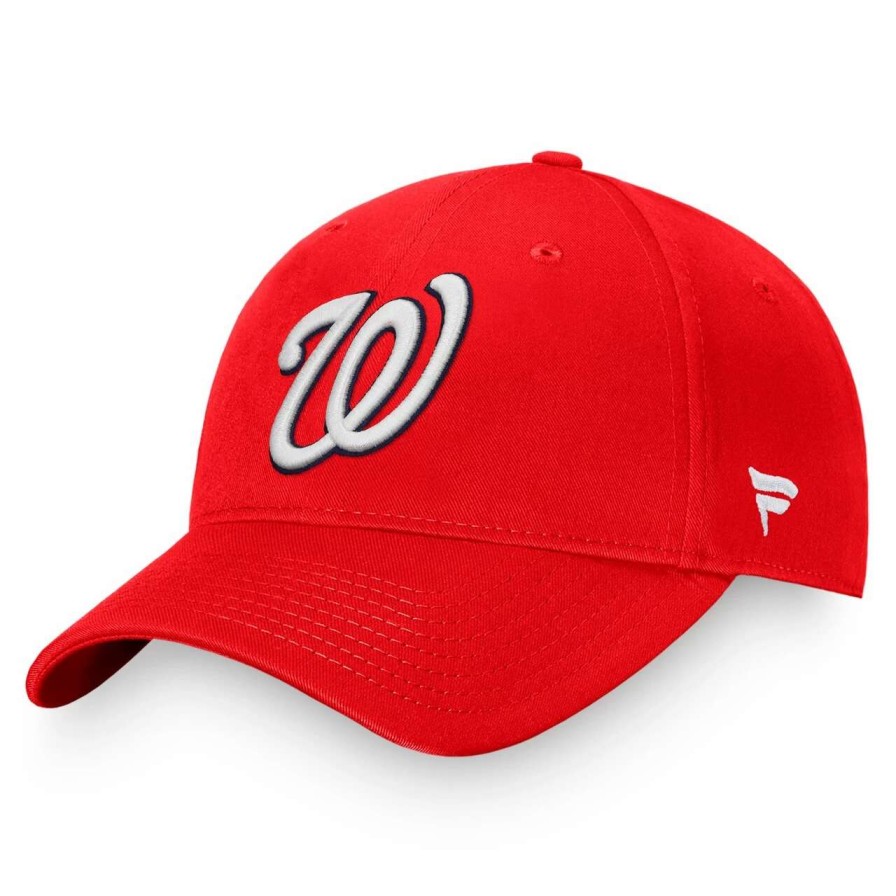 Team * | Men'S Washington Nationals Fanatics Branded Red Core Adjustable Hat