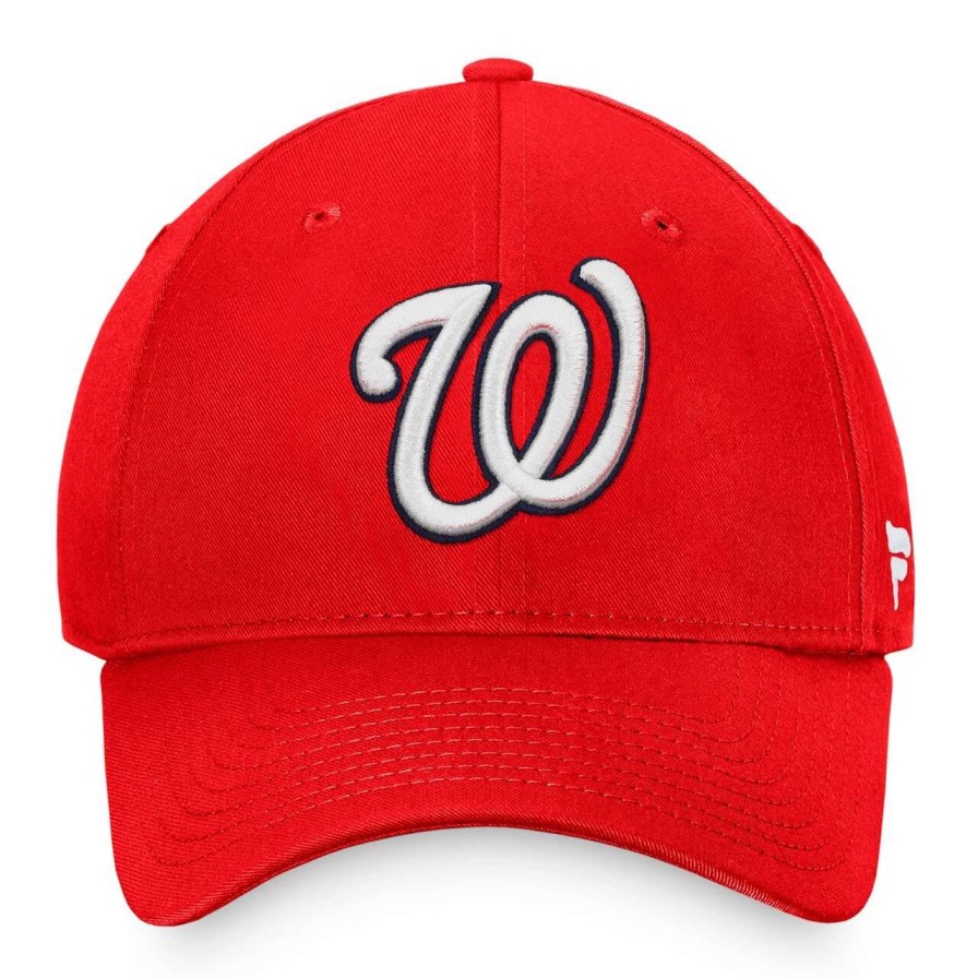 Team * | Men'S Washington Nationals Fanatics Branded Red Core Adjustable Hat