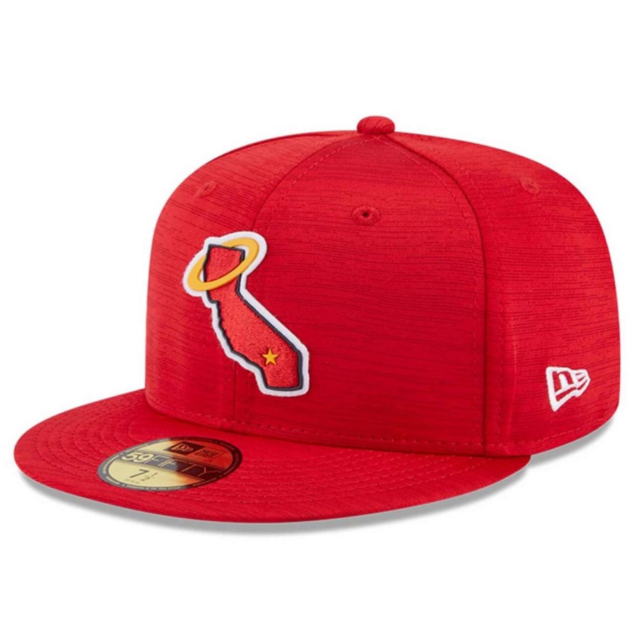 Team * | Men'S Los Angeles Angels New Era Red 2023 Clubhouse 59Fifty Fitted Hat