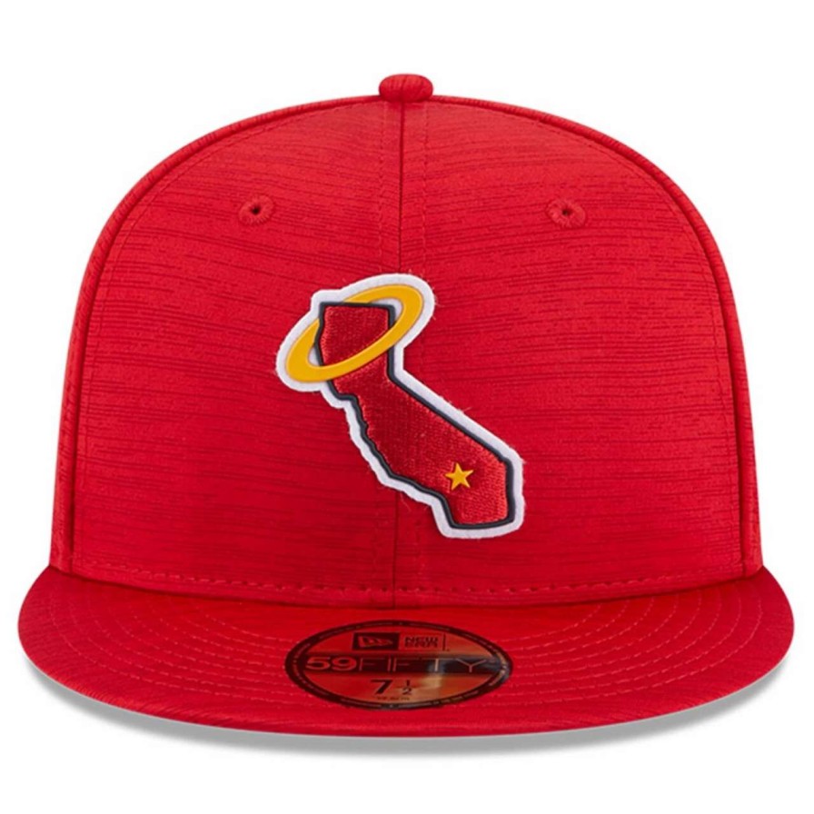 Team * | Men'S Los Angeles Angels New Era Red 2023 Clubhouse 59Fifty Fitted Hat