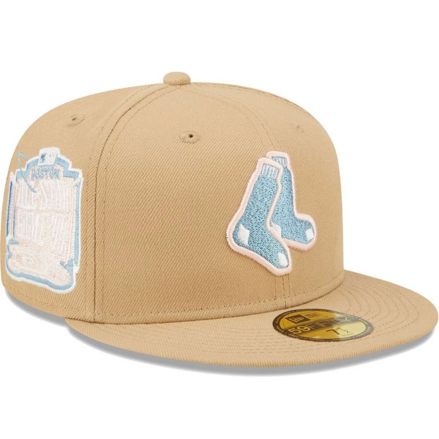 Team * | Men'S Boston Red Sox New Era Tan 1999 Mlb All-Star Game Sky Blue Undervisor 59Fifty Fitted Hat