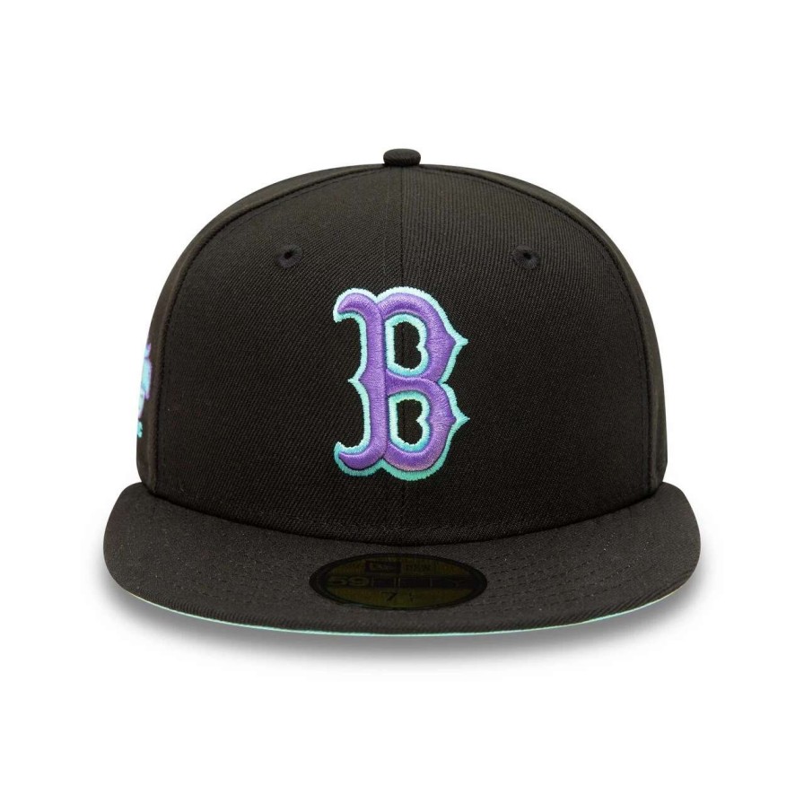 Team * | Men'S Boston Red Sox New Era Black 2013 World Series Black Light 59Fifty Fitted Hat