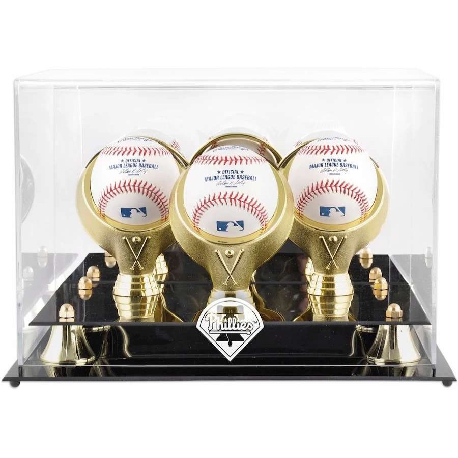 Collectibles & Memorabilia * | Philadelphia Phillies Fanatics Authentic Golden Classic Three Baseball Logo Display Case