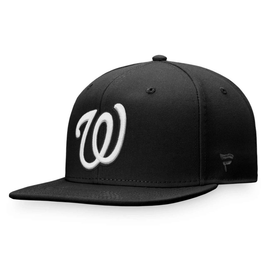 Team * | Men'S Washington Nationals Fanatics Branded Black Snapback Hat