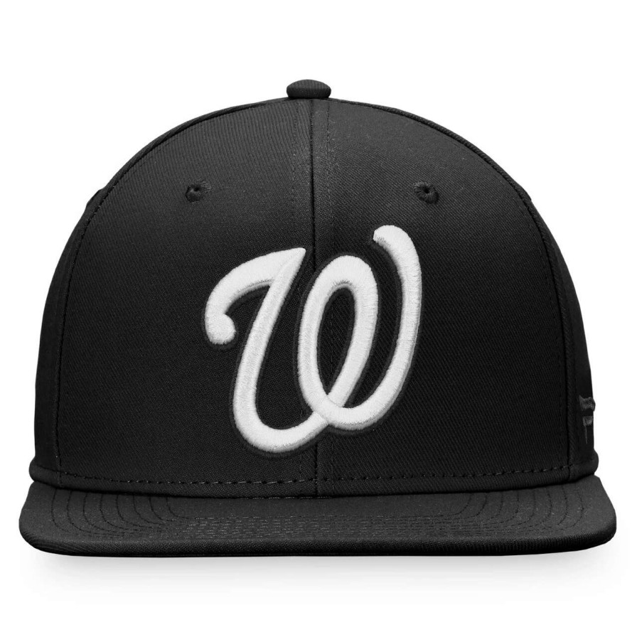 Team * | Men'S Washington Nationals Fanatics Branded Black Snapback Hat